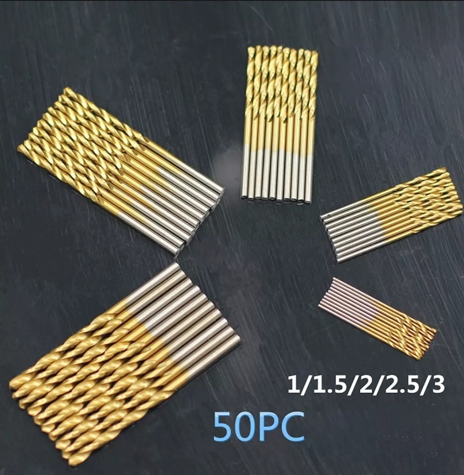 Drillforce 6-Piece 25/64 Black Gold Drill Bit Set – HSS, Fully Ground, Metal & Wood