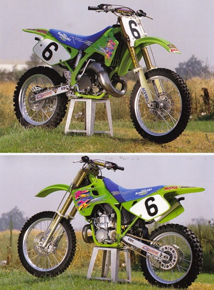 Jeff Emig's J-Bone tuned 1998 Factory Kawasaki SR250. #EmigOs