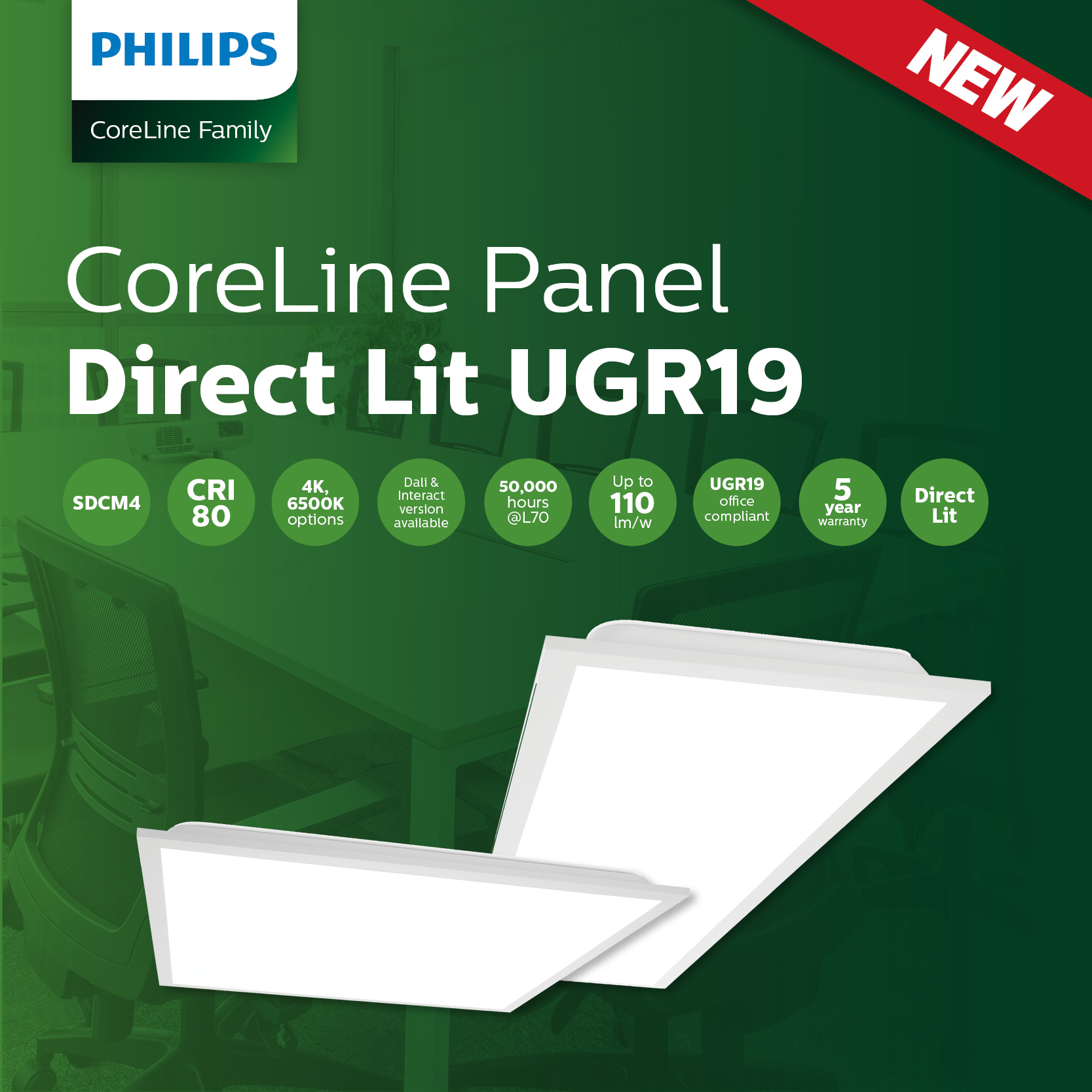 J. A. Russell Ltd - The CoreLine Direct Lit UGR19 Panel offers high ...