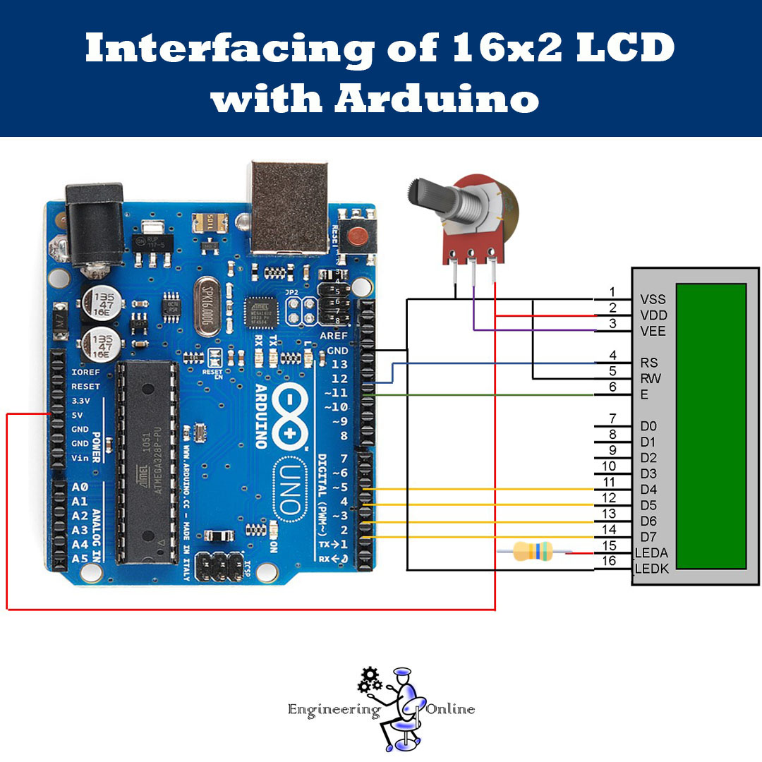 How to connect 16x2 LCD with Arduino... - Engineering Online | Facebook