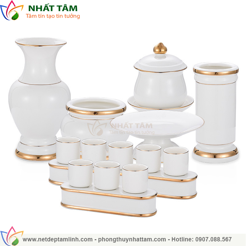 BỘ ĐỒ THỜ BẠCH NGỌC 🔋 Bộ đồ thờ cúng... - Nét Đẹp Tâm Linh