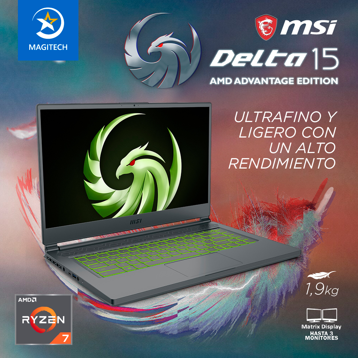MAGITECH - La Laptop Delta 15, AMD 