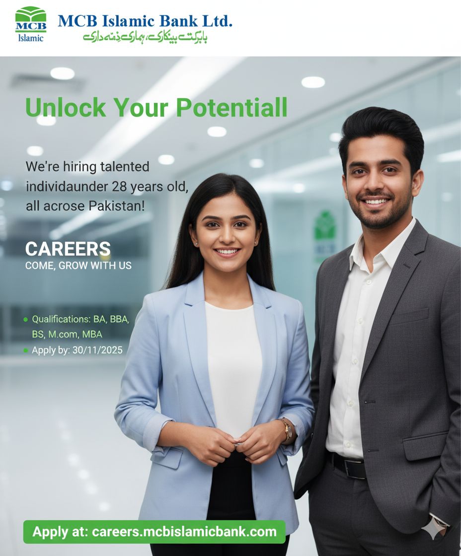 Imran Hunjara - Careers opportunity in MCB Islamic bank... | Facebook