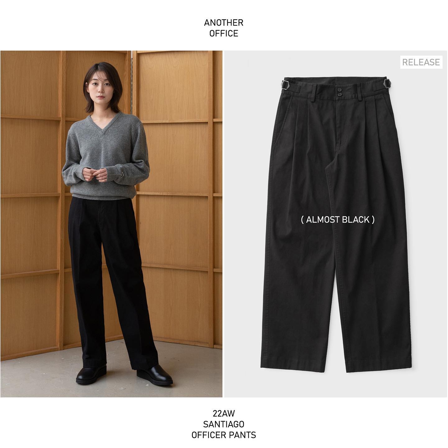 Another Office - [발매공지] 22AW SANTIAGO OFFICER PANTS col 