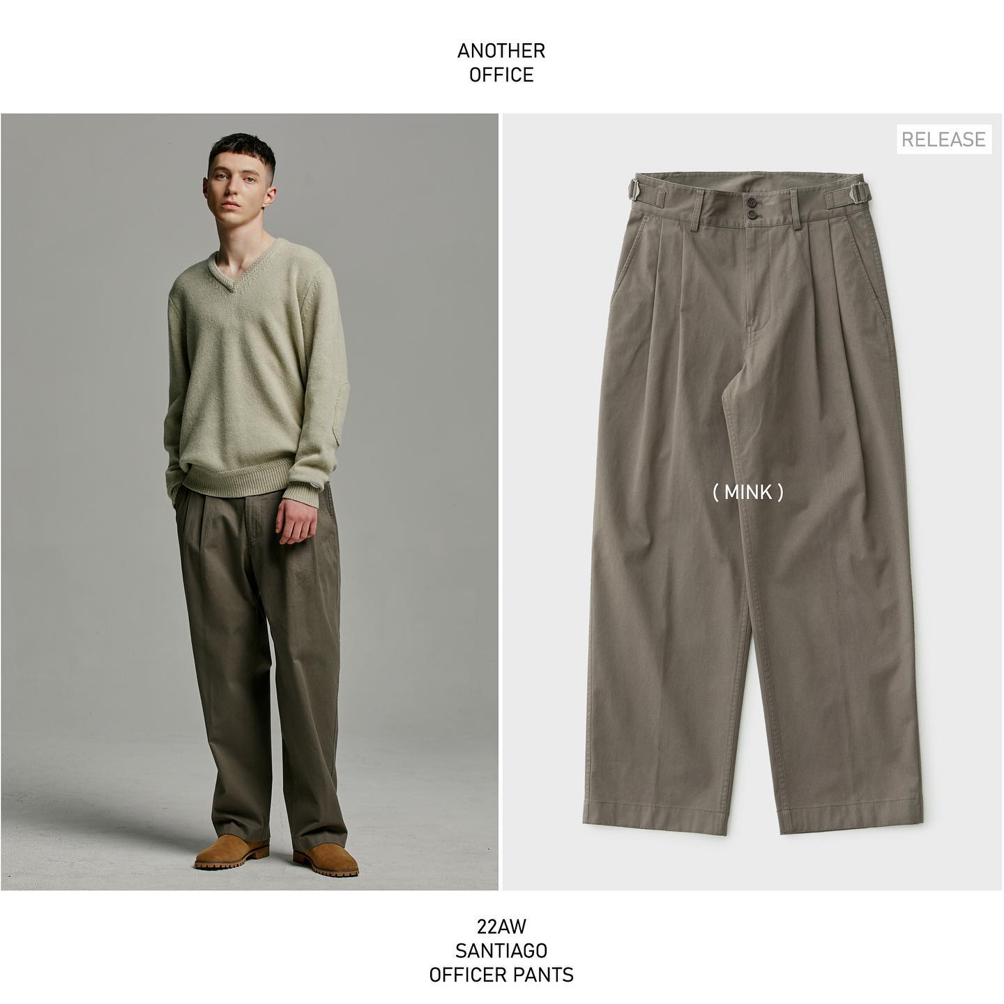 발매공지] 22AW SANTIAGO OFFICER PANTS col. InkNavy / Mink 