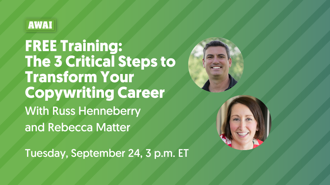 FREE Training: The 3 Critical Steps to Transform Your Copywriting Career