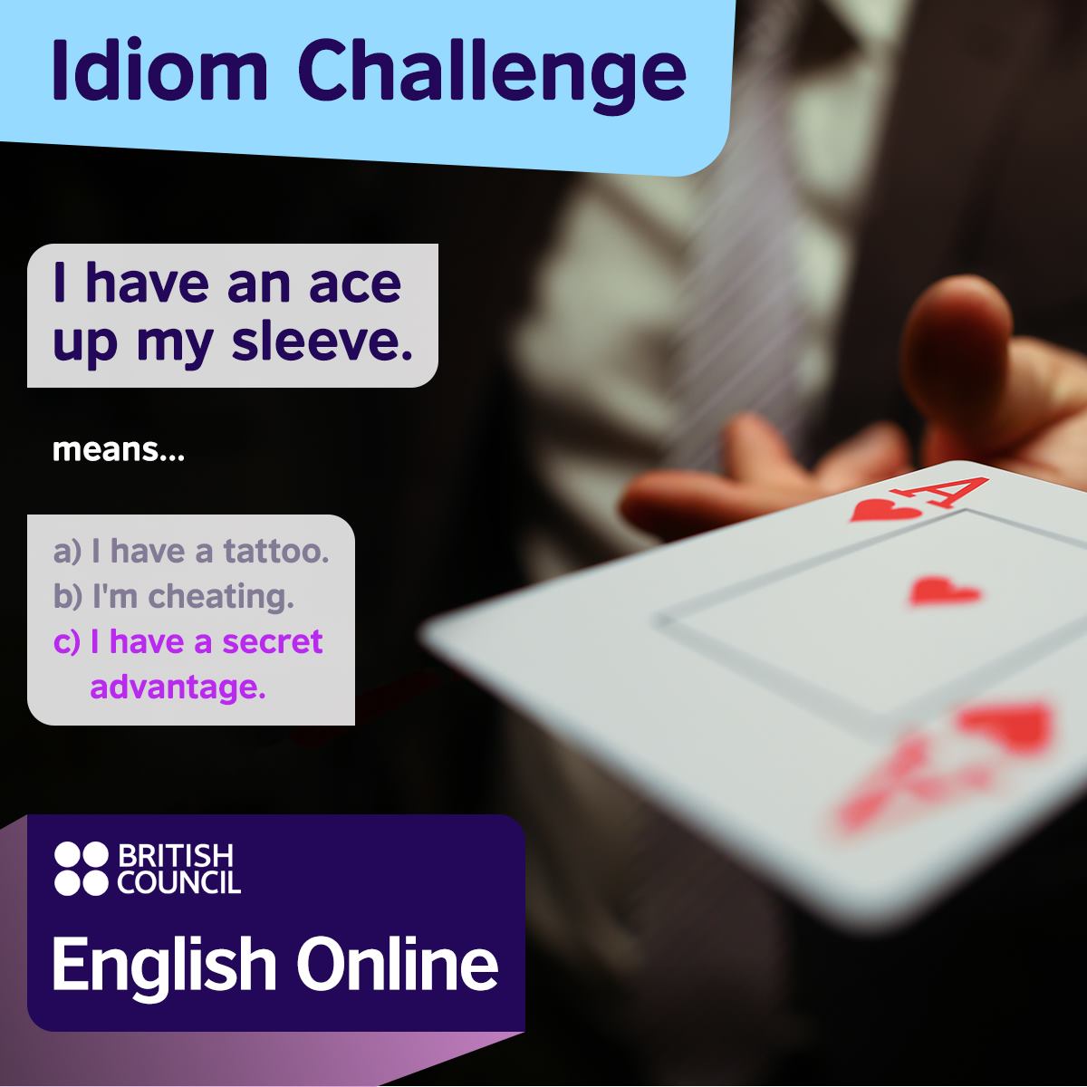 have a card up your sleeve meaning Kings Standard Sleeves  110 Count, Clear 60 Micron Thickness, XL Size (102 x 127 mm), Compatible with Imperial Assault & More : Toys & Games The idiom of the day