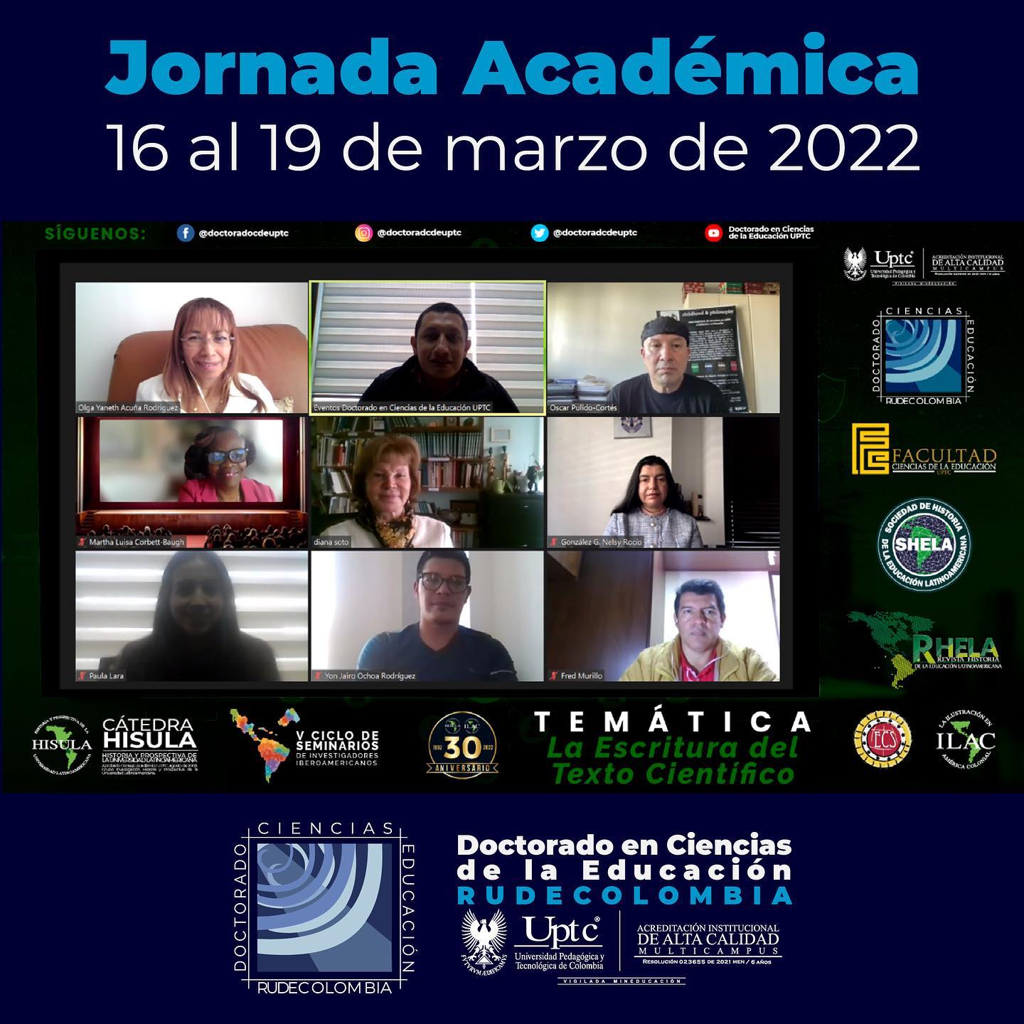 Del 16 al 19... - Doctorado en Ciencias de la Educación UPTC