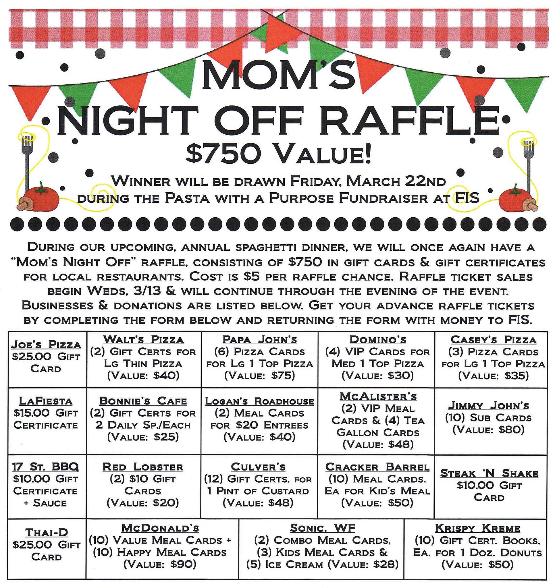 RAFFLE TICKETS *** 🔸️An order form for these raffle tickets should be ...
