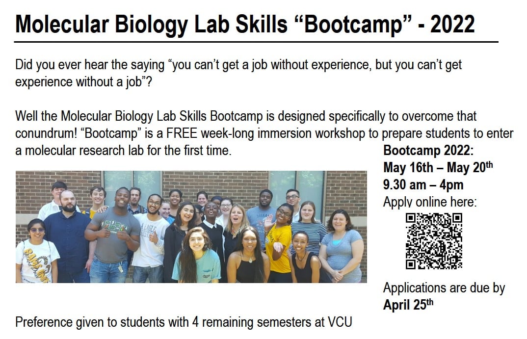 Calling future researchers! We... - VCU Biology Department