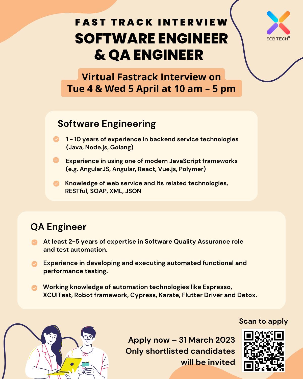 SCB TechX - “Fast Track Interview : Software Engineer and...