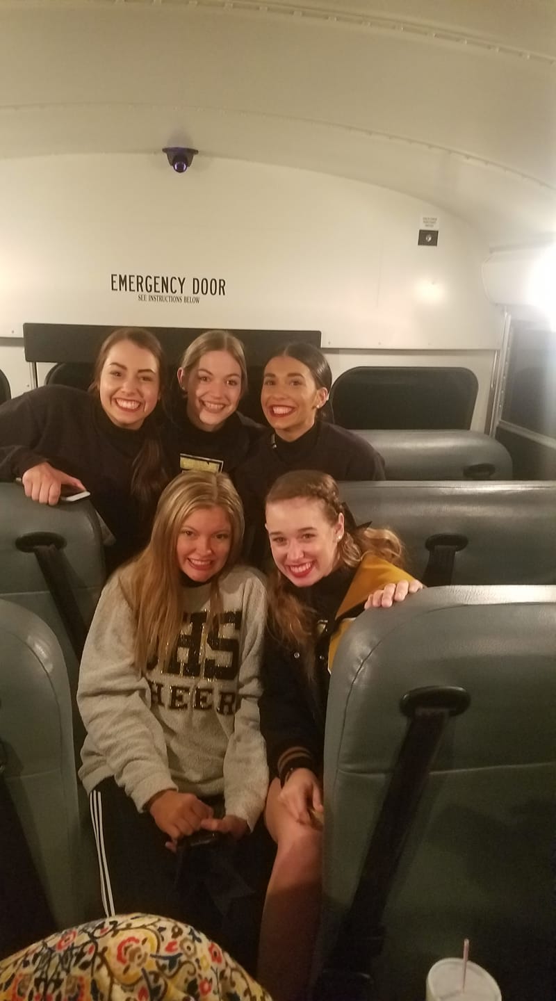 SHS Cheer - Our seniors last bus ride 😥