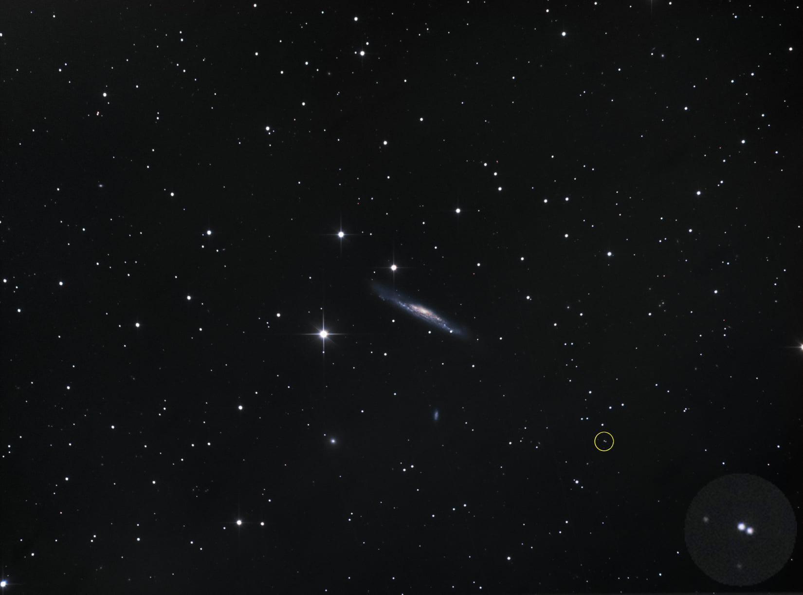 A photo I took of the quasar (APM 08279+5255). The light from that