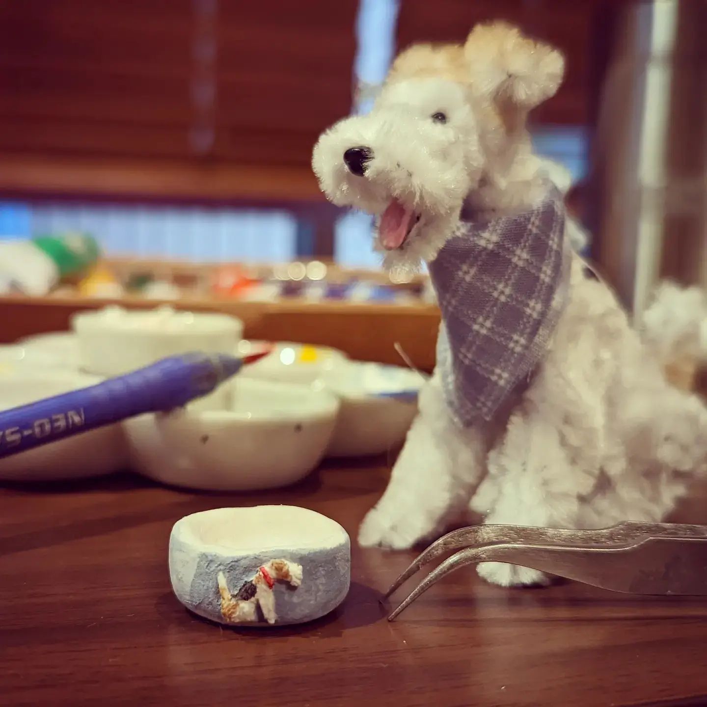 Maruton - My bowl 寝ているとんとんの横でチマチマ お食事セット作り #モール #モールアート...