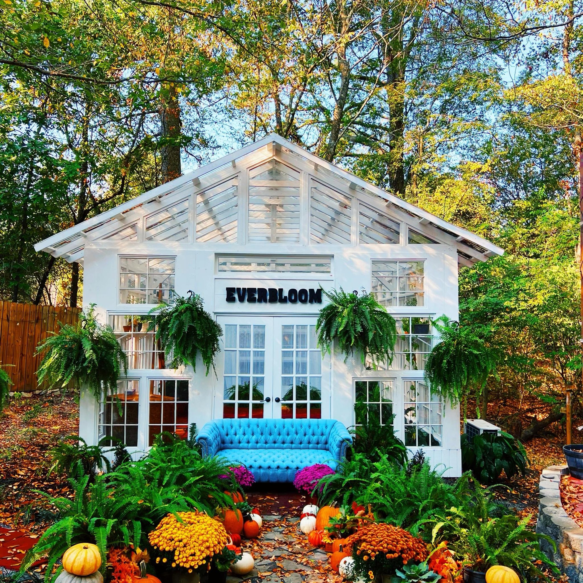 These three inspiration images explore a greenery only look filled with ...