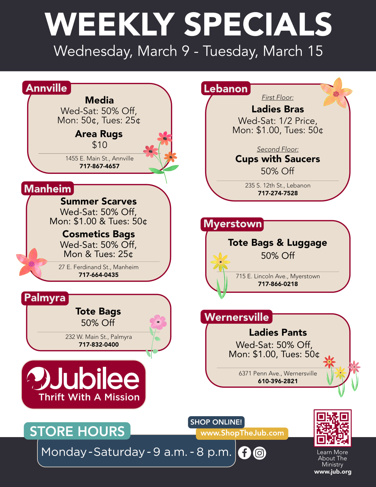 It's time for our Weekly Specials! Sales run Wednesday, April 29