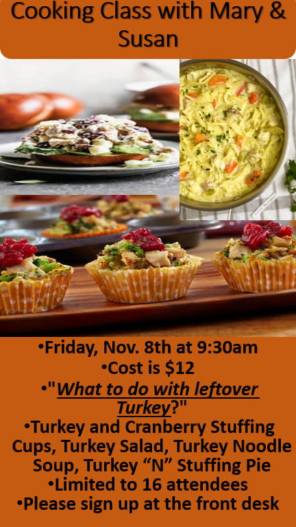 Cooking class with Mary & Susan