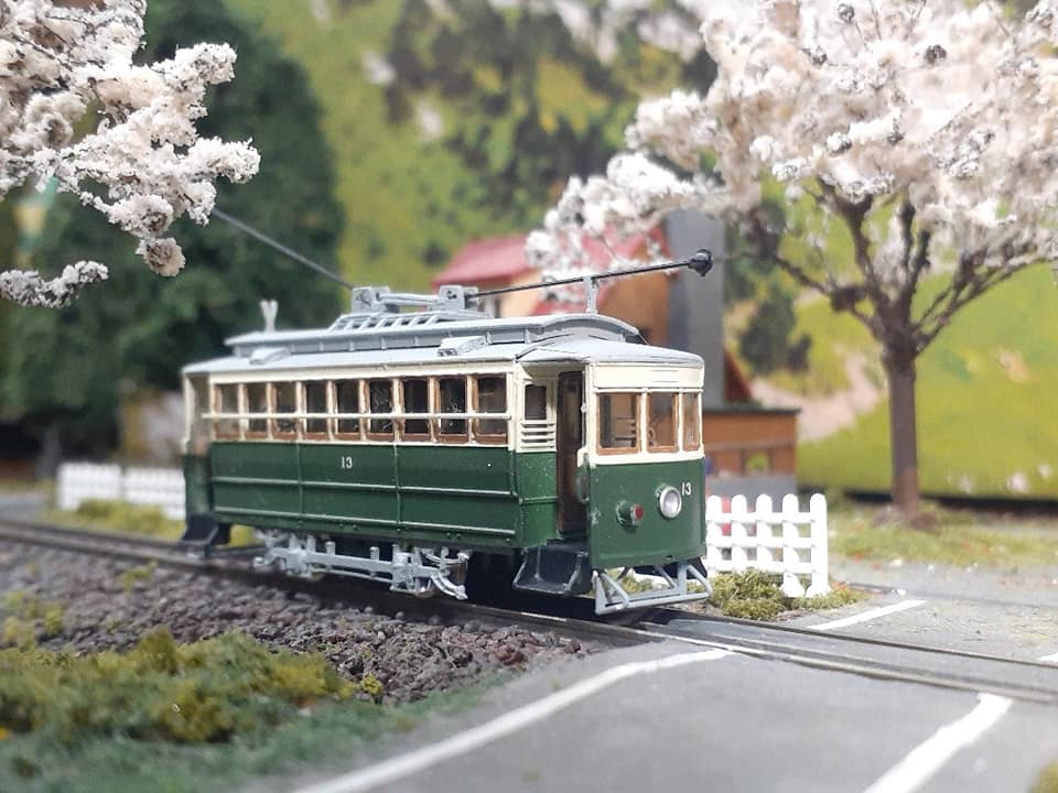 Kyoto City Tram N 1 series model in 1/150 scale