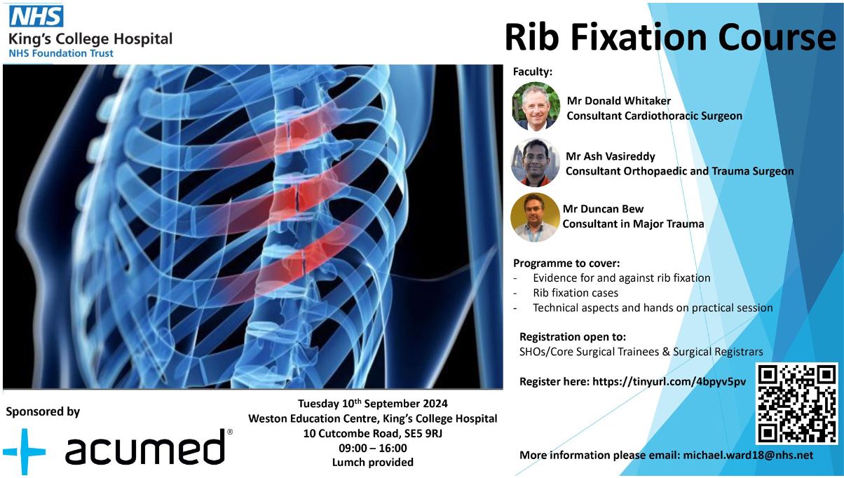 Society - 👨‍⚕️ Rib Fixation Course 👩‍⚕️ 🩻 📅 10 Sep 2024 9:00AM – 4:00PM ...