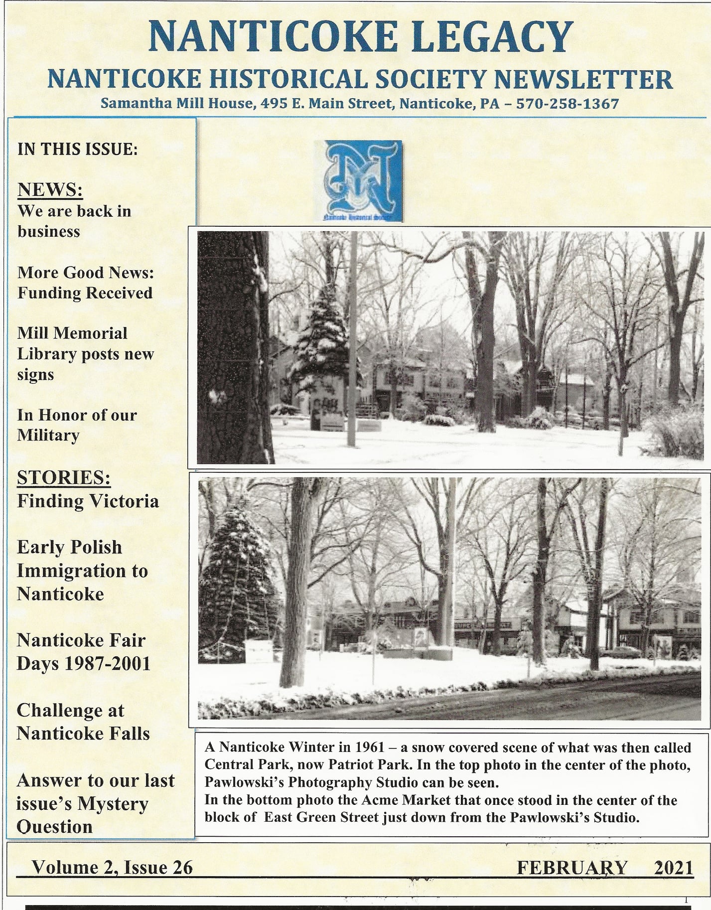 The Winter issue of... - Nanticoke Historical Society | Facebook