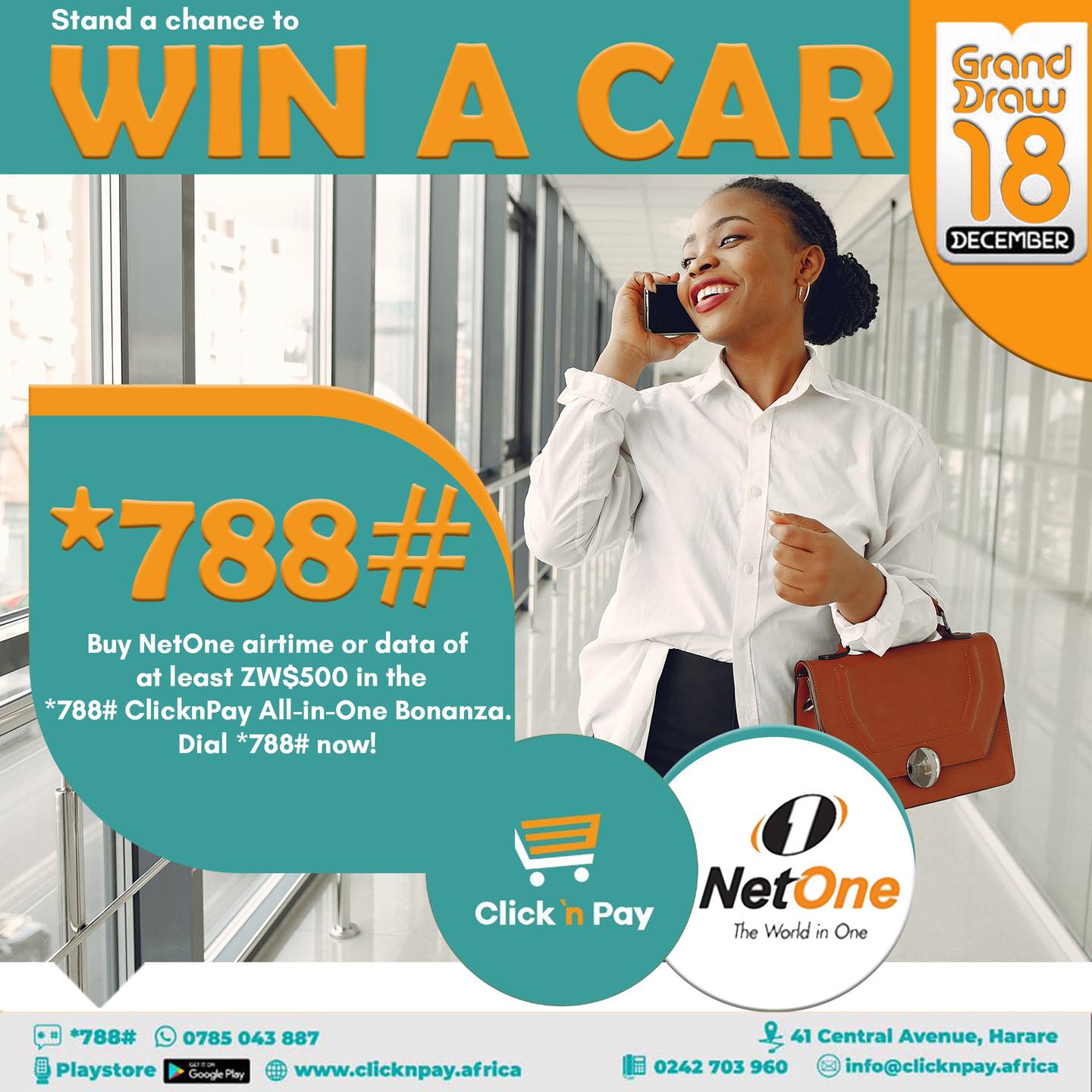 NetOne - Stand a chance to win a car in the Click'n'Pay...