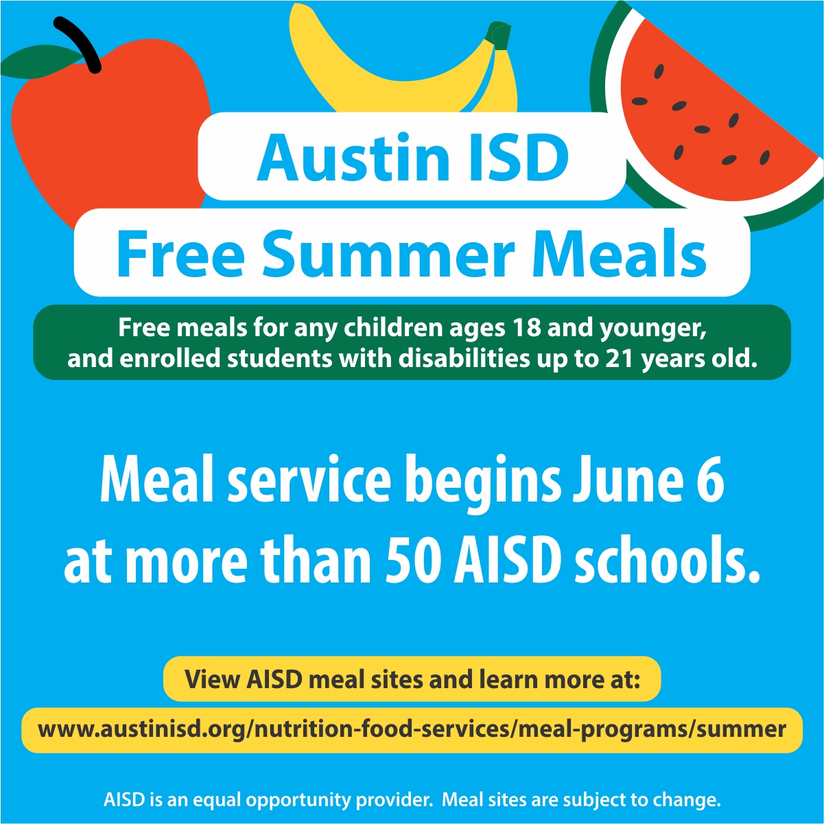 🍉🍔🥛 We will provide free... - Austin ISD Food Service | Facebook