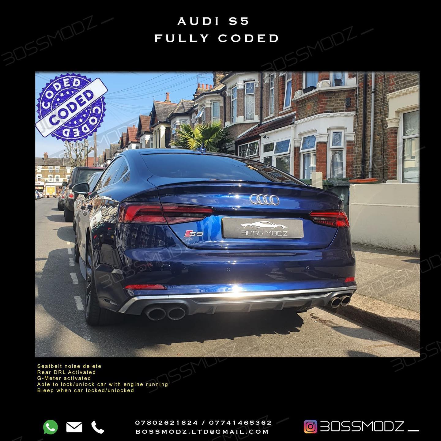 BOSS MODZ - Audi S5 - CODED💥💥 Code list - - Seatbelt noise delete Rear ...