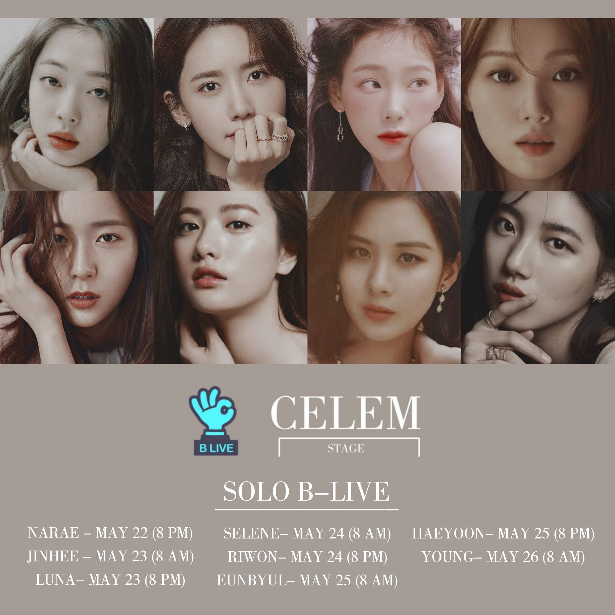 CELEM STAGE - [BLIVE] 셀렘 무대 예술가들- 솔로 비라이브 일정 #CELEMSTAGE... | Facebook