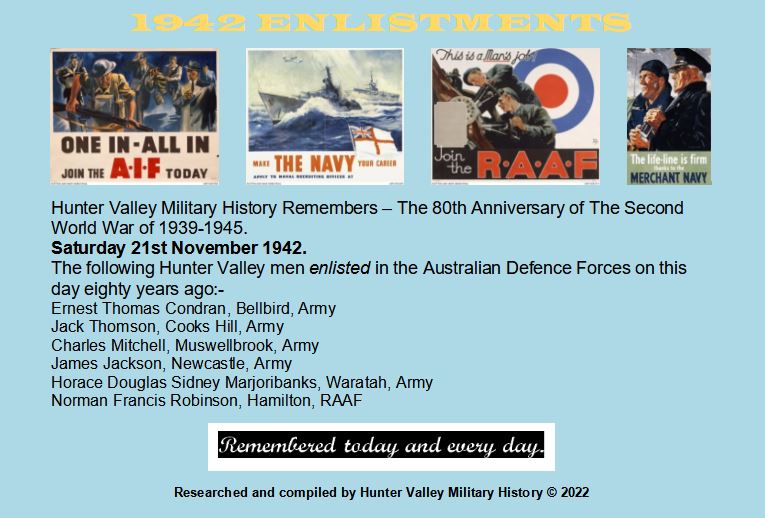 Eighty years ago today in... - Hunter Valley Military History | Facebook