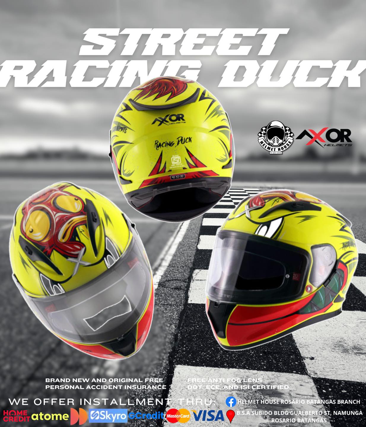 Helmet - ‼️AXOR HELMET STREET RACING DUCK IS AVAILABLE IN STORE! GET ...