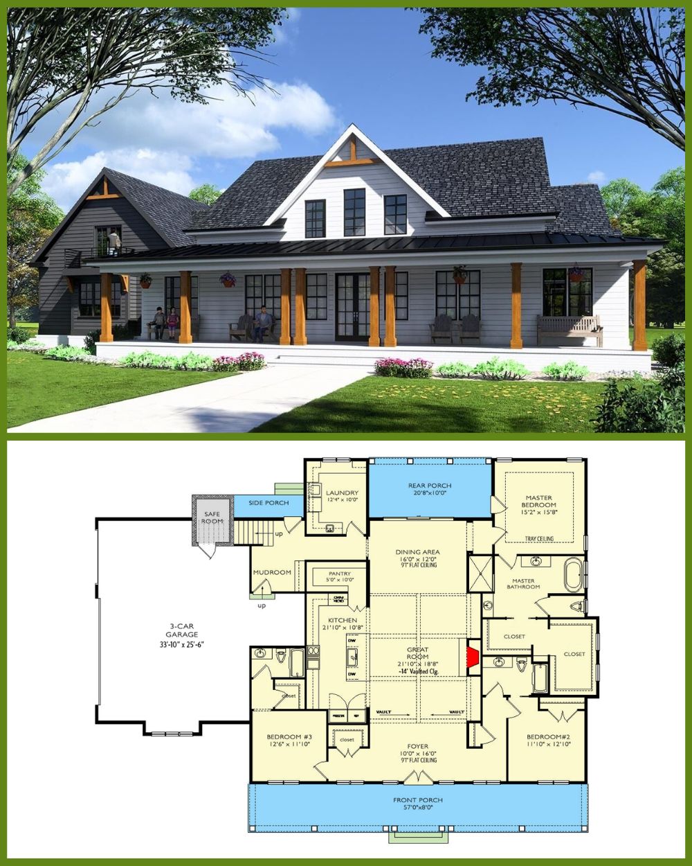 Home - A Stunning 4-Bedroom Country Craftsman House Plan With Triple ...