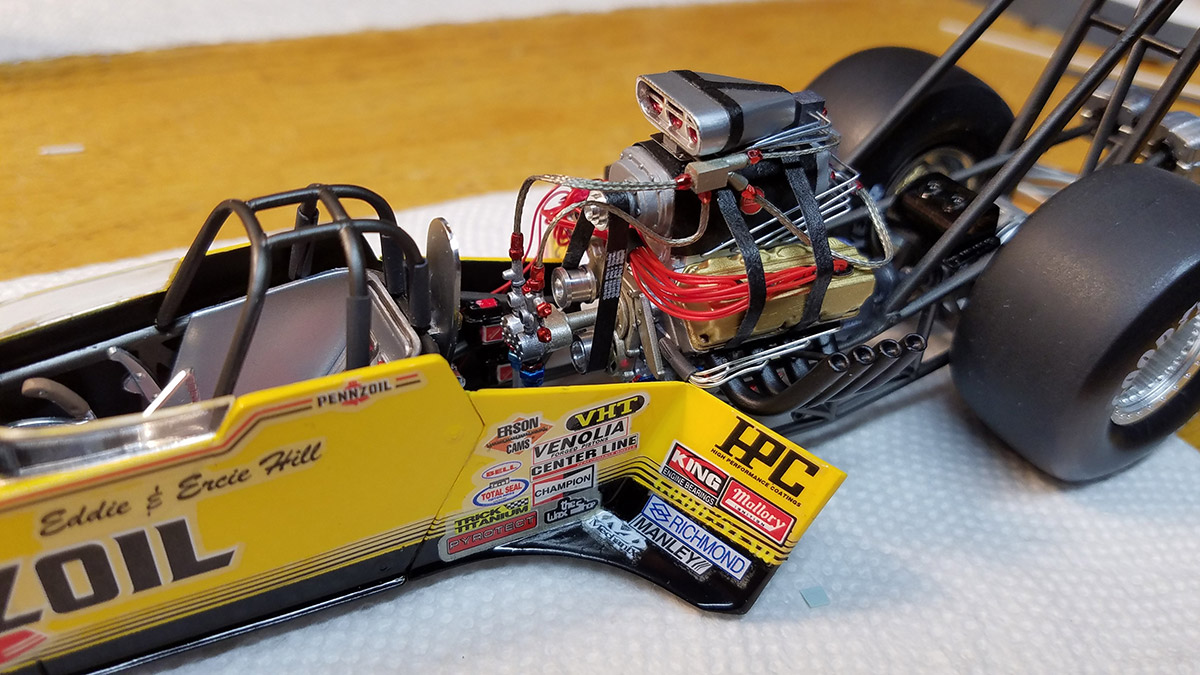 Eddie Hill's 1998 Pennzoil top fuel dragster diecast set