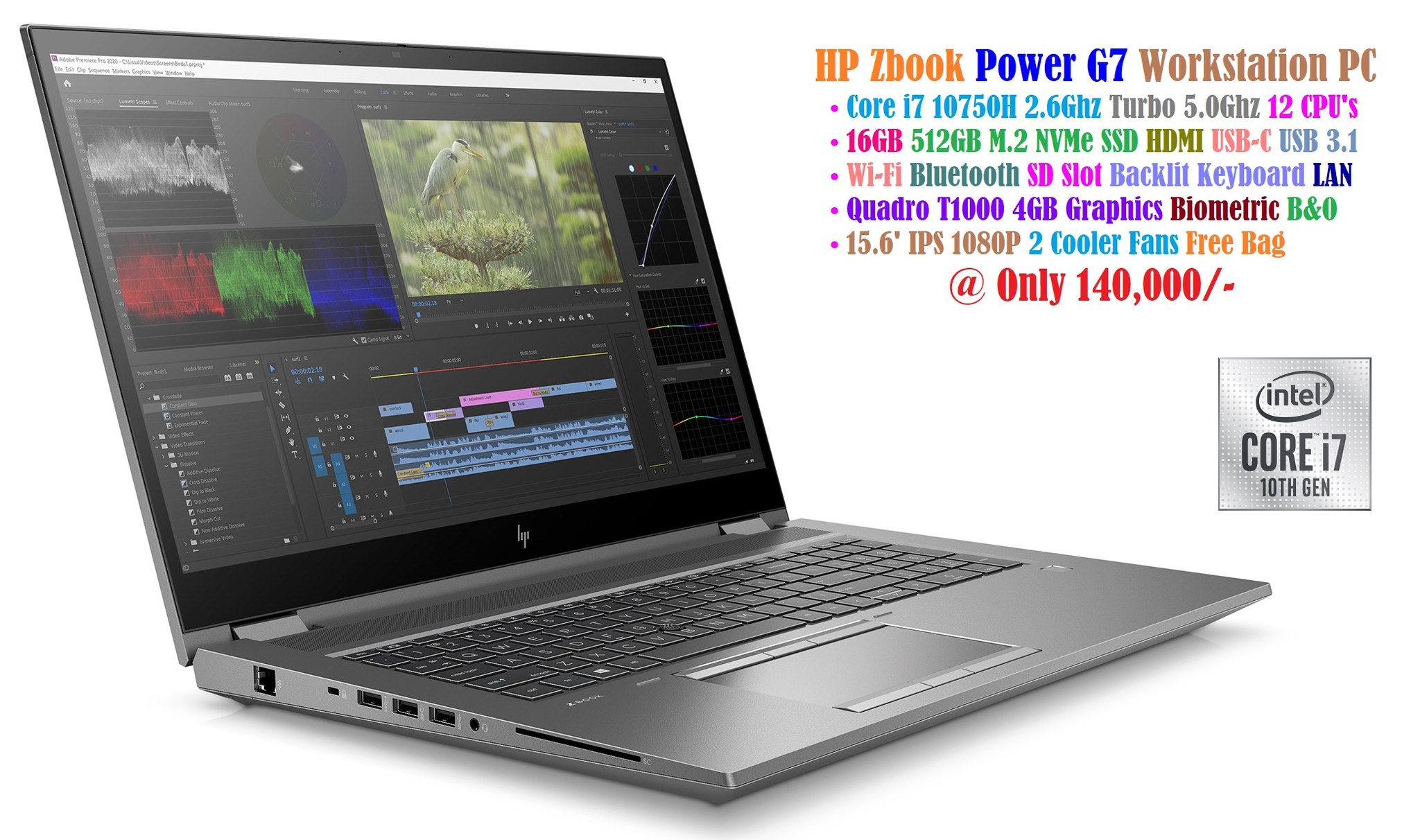 HP Zbook Fury G7 Workstation at 185,000/- • Core i7 10850H 2.7Ghz 