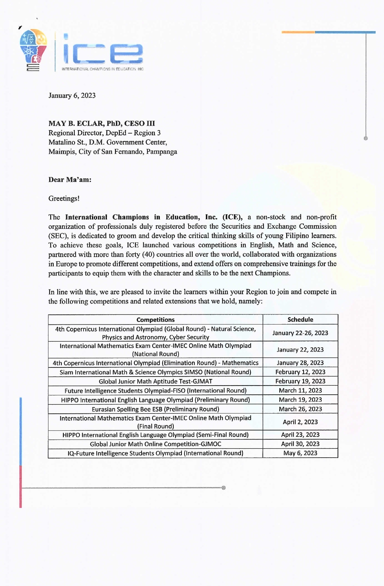 Copernicus International Mathematics Olympiad Phililippines