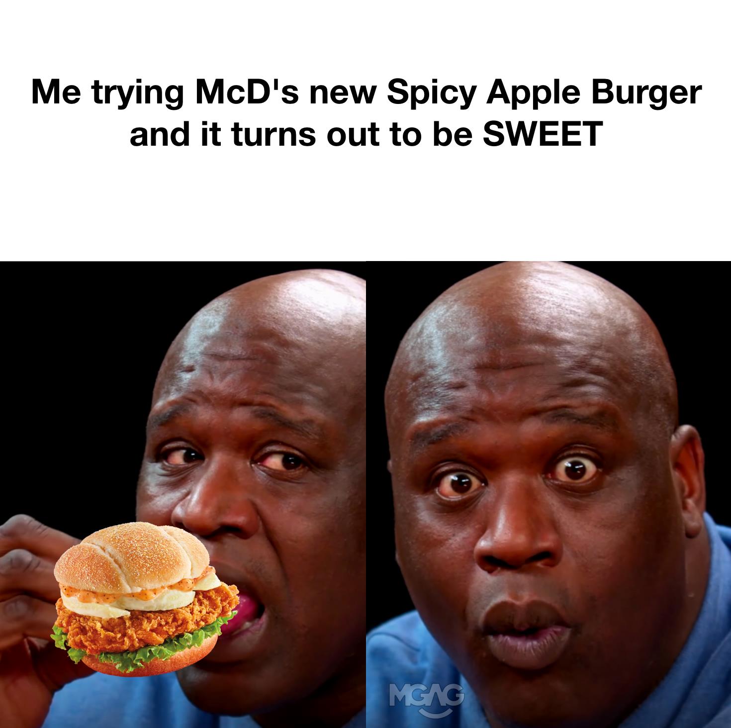 Mgag Mcdonald S Spicy Apple Burger Didn T Know Putting Apple In Burger Can Taste So Delicious Don T Wait Liao Order Today Facebook