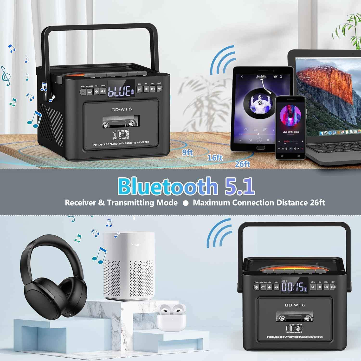 NEIGHBORHOOD 26S/S PORTABLE CD PLAYER [ 26176NH-AC01 ] The body is