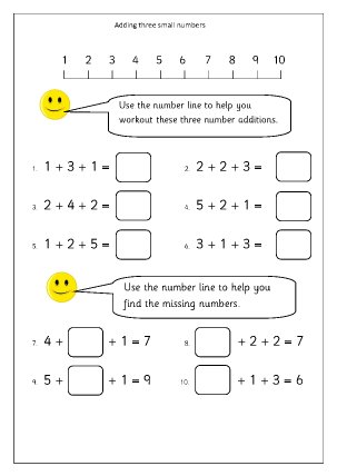 Addition Worksheets Small Numbers... - Worksheet School