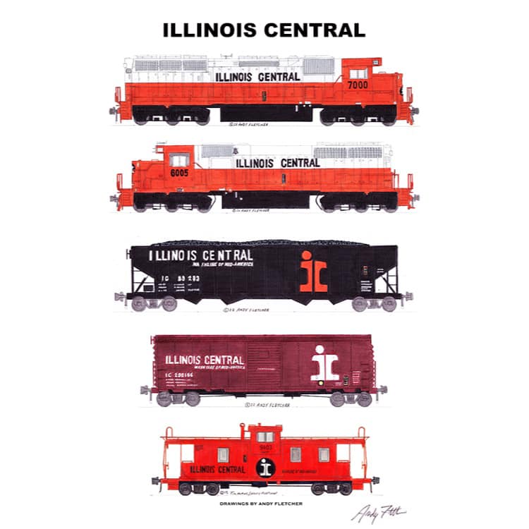 Illinois Central Gulf train in Memphis, TN, 1980