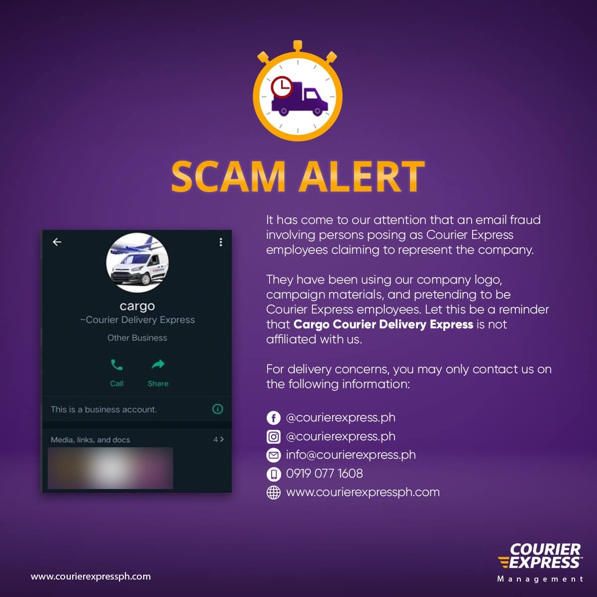 Courier Express - SCAM ALERT‼️‼️ It has come to our... | Facebook
