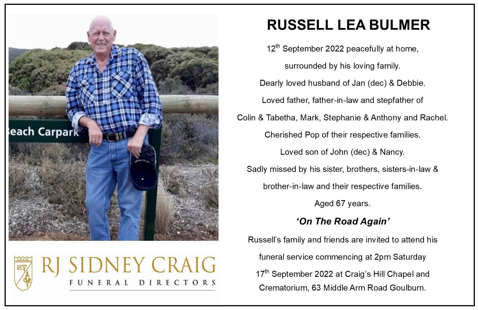 Death and funeral... - RJ Sidney Craig Funeral Directors