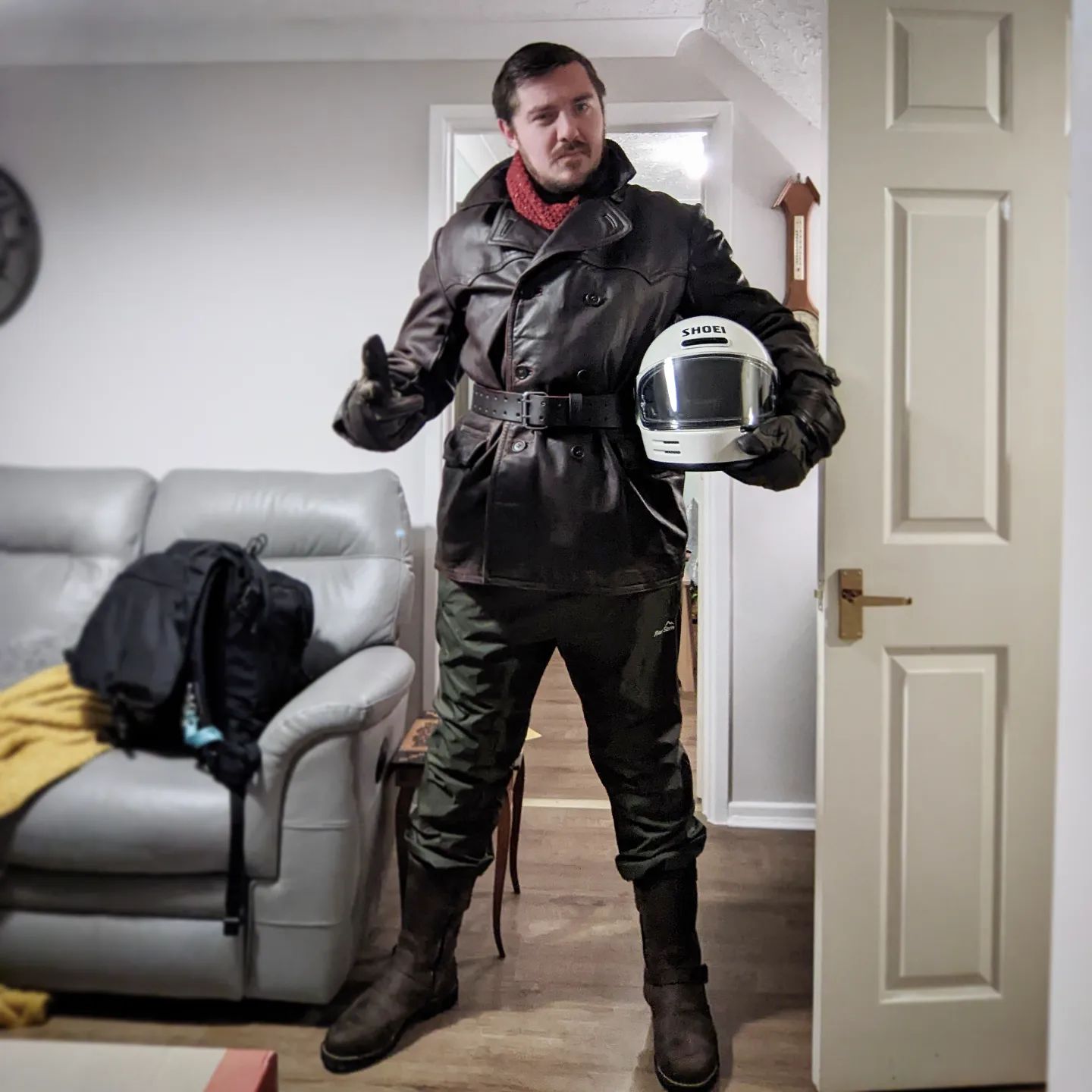 Just “Rockered out” a nice old Bates leather jacket, English style