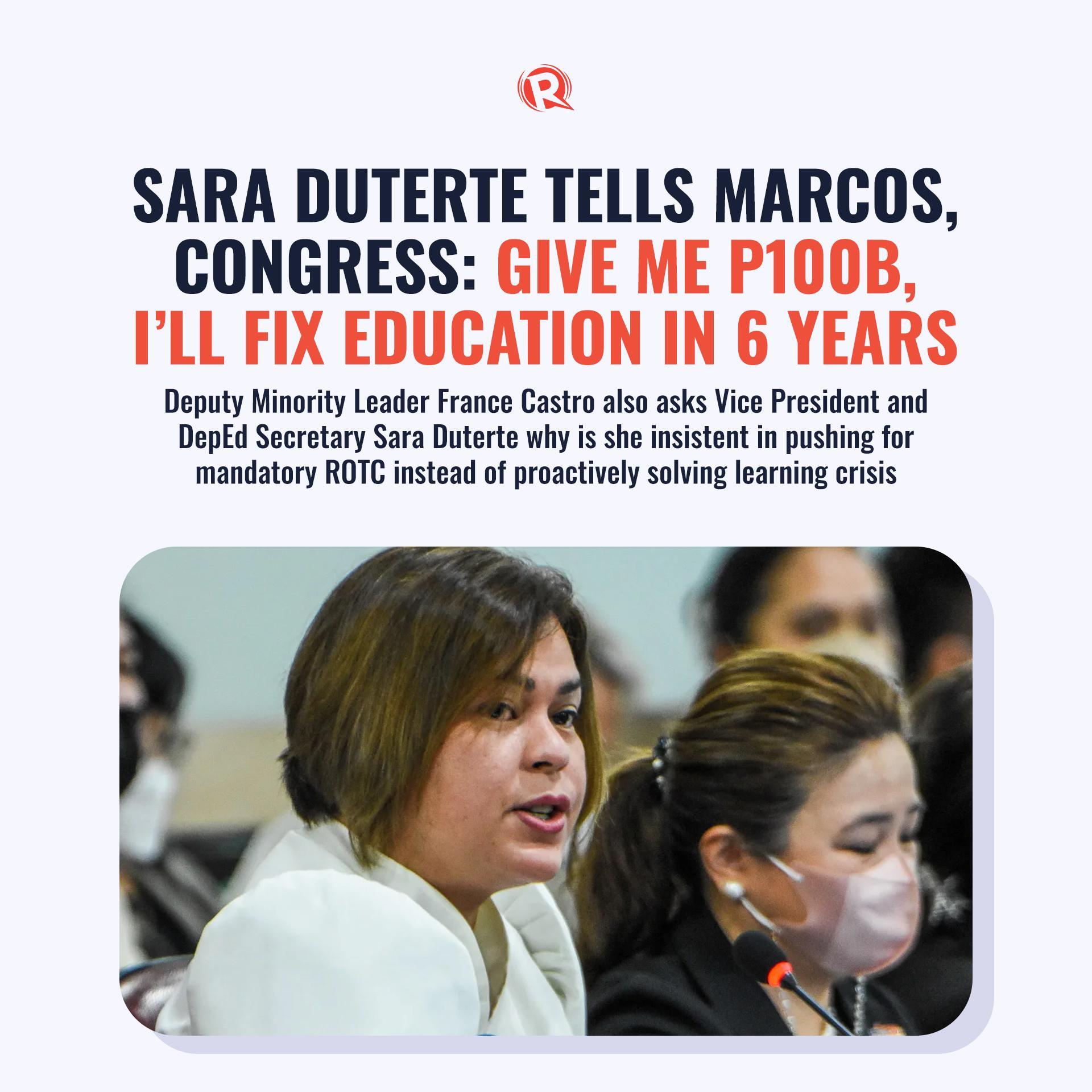 Rappler - The P100 billion that Duterte was asking was on... | Facebook