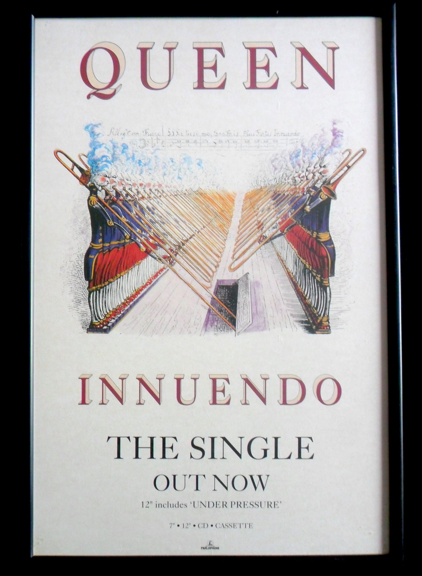 The UK promotional poster for the 'Innuendo' album by Parlophone