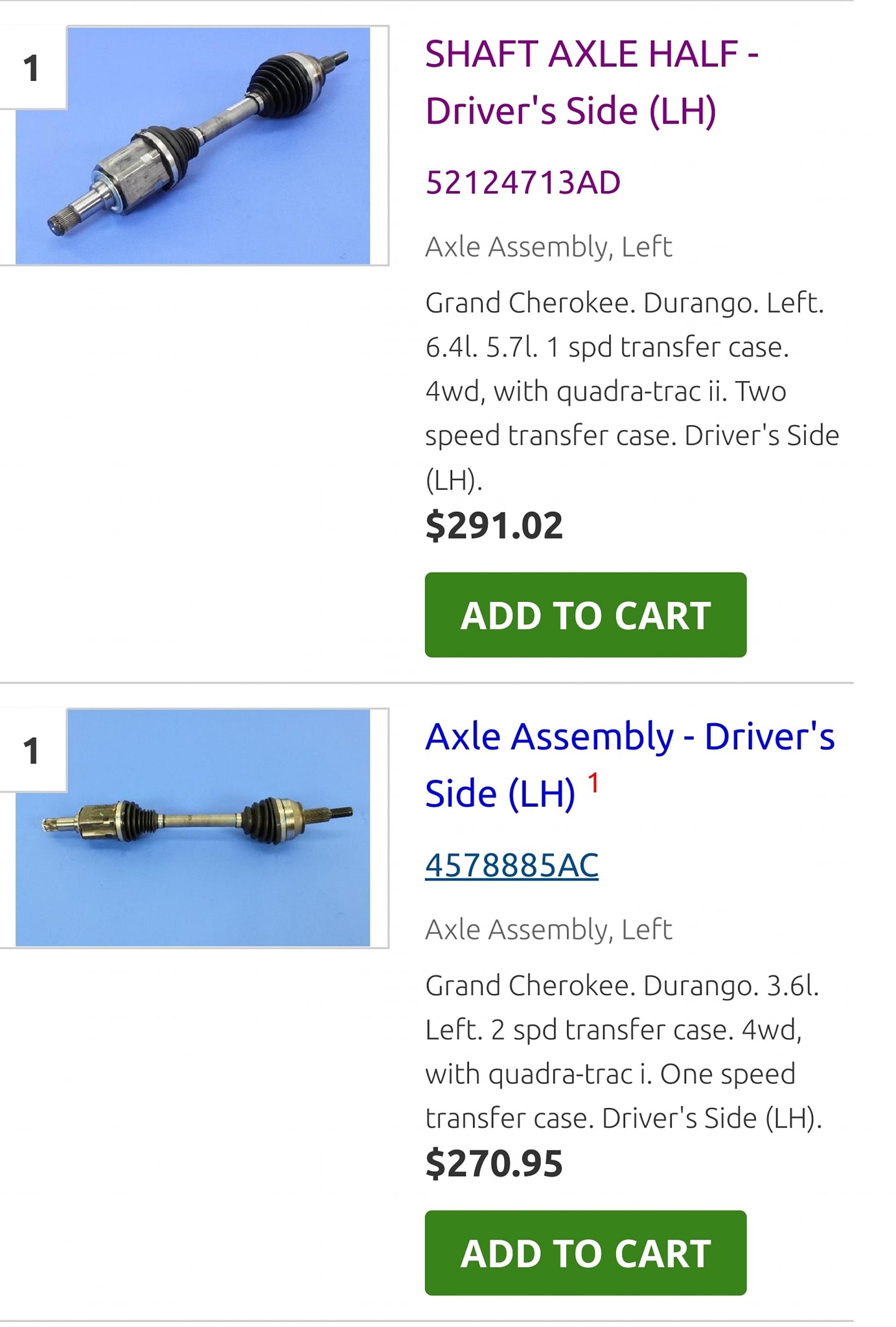 Front Left Driver Side CV Axle Shaft Assembly For Honda Accord CR-V SUV