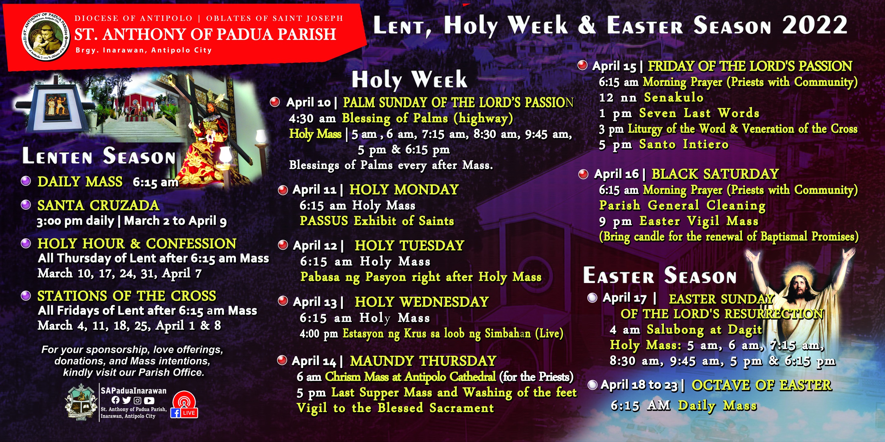 St. Anthony of Padua Parish, Inarawan, Antipolo City - Lent, Holy Week ...