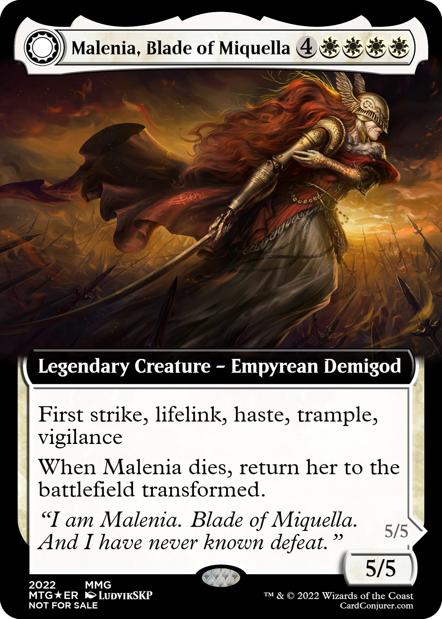 mtg elden ring cards Generic Theme Najeela, The Blade-Blossom 01 Foil Elden Ring themed Magic and
