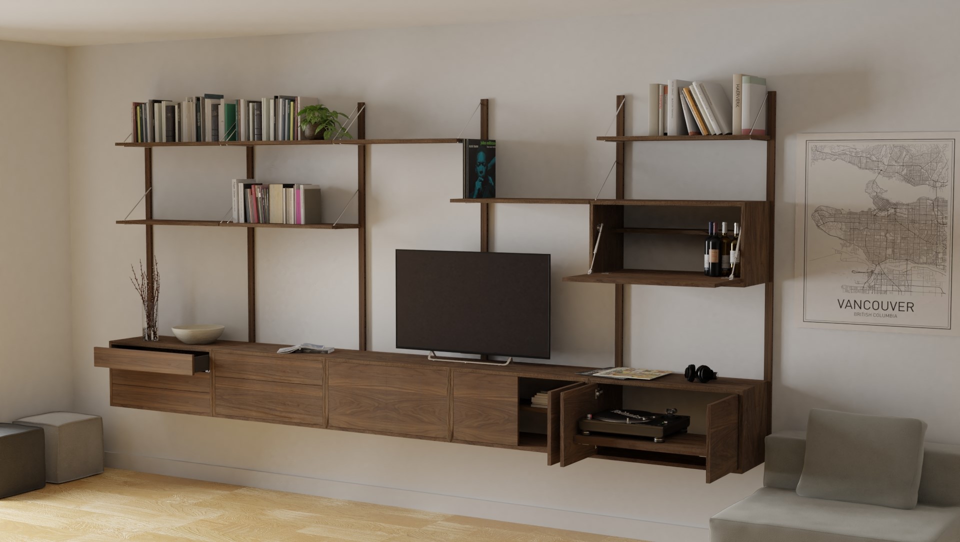 Modeller modular modern shelf system