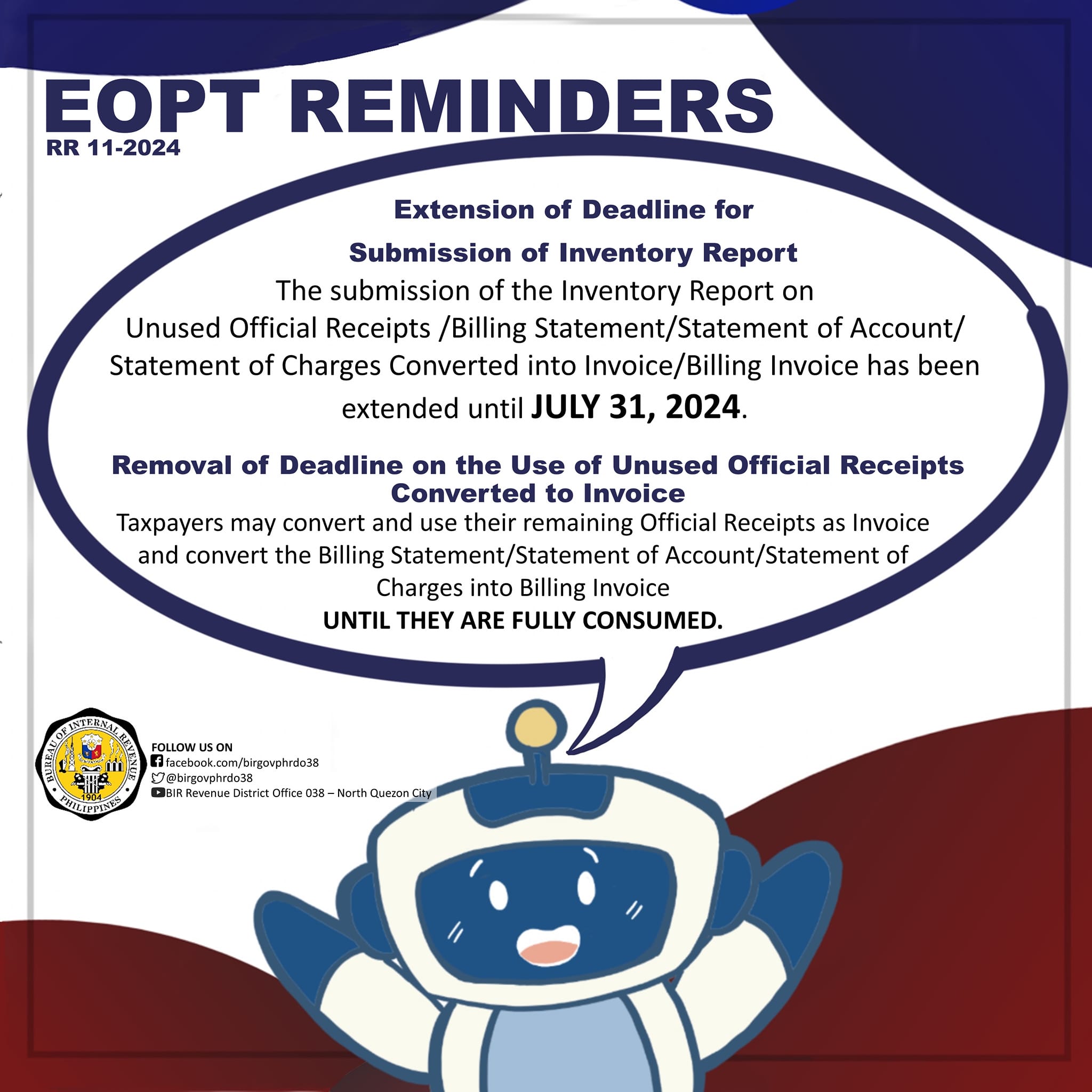 📢... - BIR Revenue District Office 038 - North, Quezon City