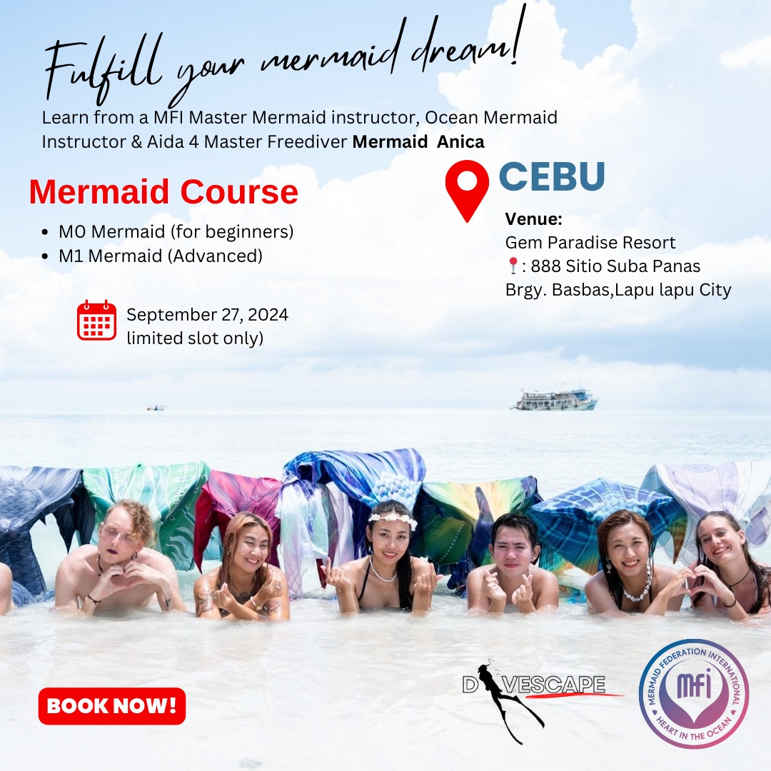 Divescape - 🔴 𝐌𝐄𝐑𝐌𝐀𝐈𝐃 𝐂𝐎𝐔𝐑𝐒𝐄 𝐈𝐍 𝐂𝐄𝐁𝐔 🔴 Let’s fulfill your mermaid ...