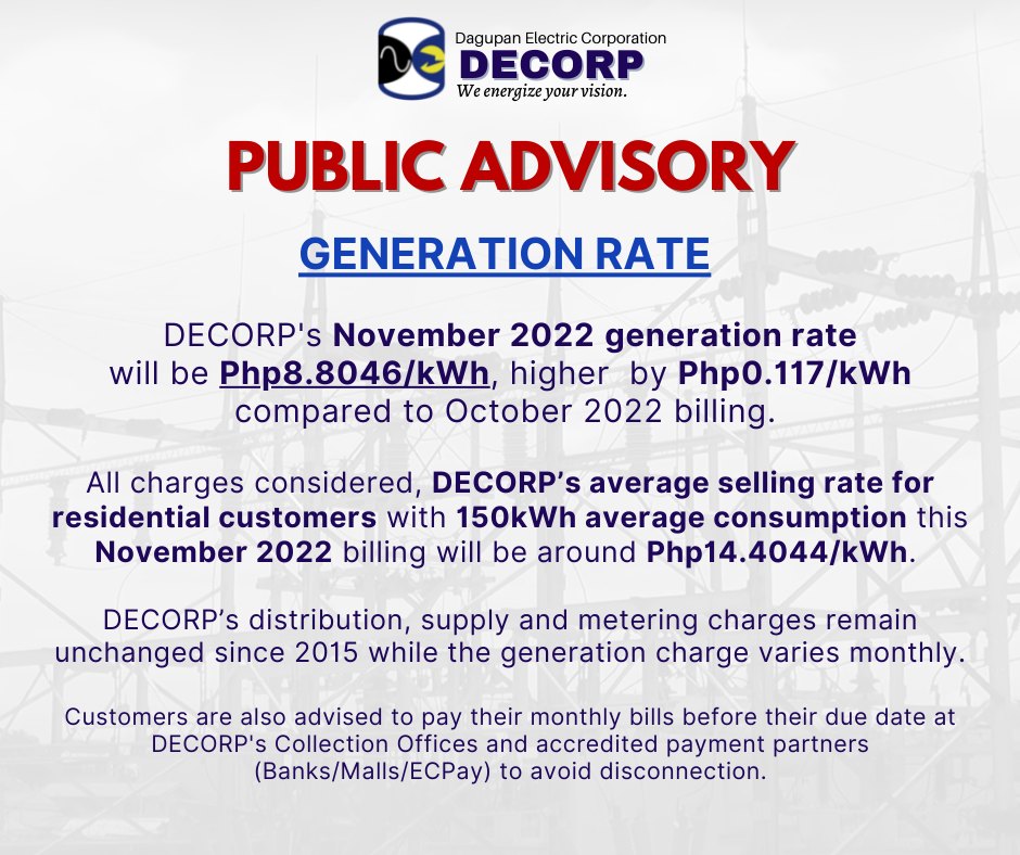 DECORP's November... - DECORP - Dagupan Electric Corporation | Facebook